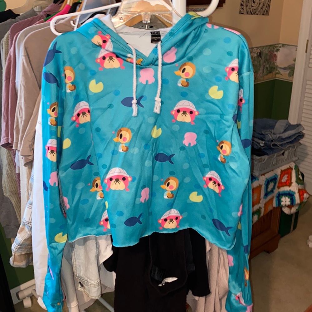 animal crossing cropped sweatshirt
